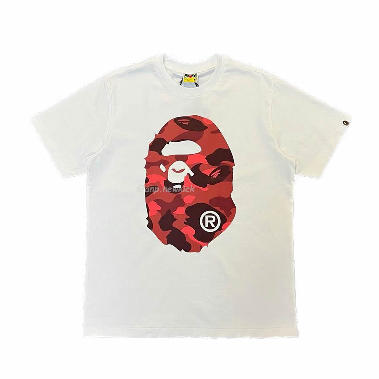 Bape Color Camo Big Ape Head Tee White Black White Green (21) - newkick.app